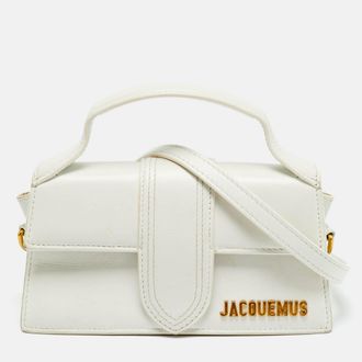Jacquemus Le Bambino Mini White Leather Top Handle Bag