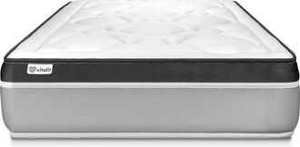 VITALIT Vitalit - Colch&oacute;n Blanco Con Espuma Viscoel&aacute;stica 100 X 200