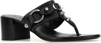 Balenciaga Womens City Thong Sandal Black Lamb