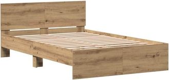 vidaXL Vidaxl - Estructura de cama con cabecera Roble artesanal 120 x 190 cm