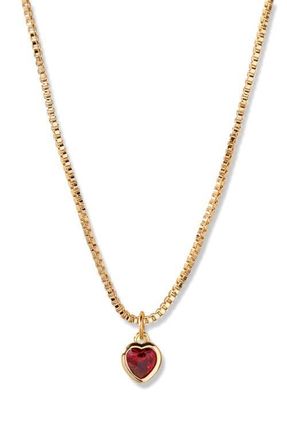 Brook & York Mackenzie Birthstone Heart Pendant Necklace in Gold/January at Nordstrom