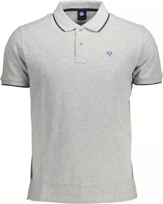 North Sails Mens Classic Fit Polo Shirt Short Sleeve - Grey Cotton - Size X-Large