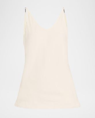 Brunello Cucinelli Silk Cowl-Backless Camisole Top