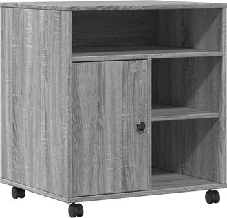 vidaXL Soporte Para Impresora Con Ruedas Gris Sonoma 60x50x67 Cm Vidaxl