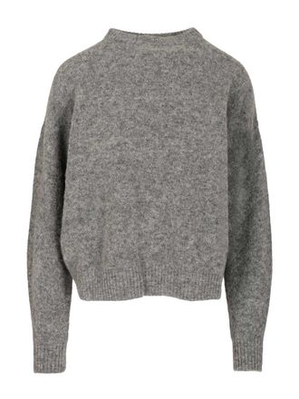 Max Mara Wool And Alpaca Sweater Knitwear Grey-Donna
