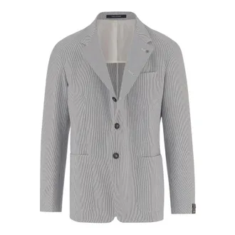Tagliatore Blazers, male, Multicolor, Size: XL Single-Breasted Striped Jacket