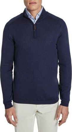 Jack Victor Braulio Quarter Zip Sweater in Navy at Nordstrom Rack, Size Xx-Large