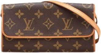 Louis Vuitton Pre-owned Cross Body Bags, female, Brown, Size: ONE SIZE Pre-owned Pochette Twin PM Monogram Shoulder Bag