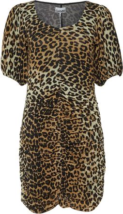 Ganni pre-owned leopard-print dress - Brown