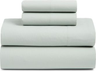 Nordstrom Organic Cotton Percale Sheet Set in Green Mirror at Nordstrom, Size King