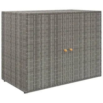 vidaXL Armario De Almacenaje De Jard&iacute;n Rat&aacute;n Pe Gris 100x55,5x80 Cm Vidaxl