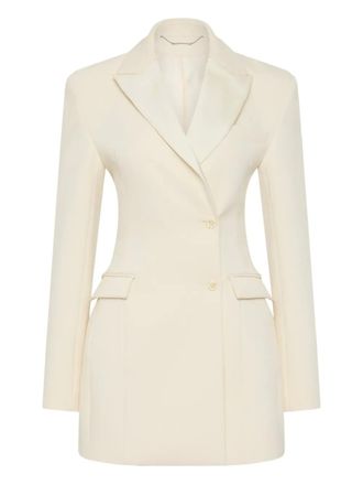 Rachel Gilbert Sergio padded-shoulder mini dress - White