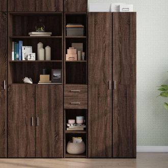 vidaXL Highboard Brown Oak 30x42.5x185 cm Engineered Wood Vidaxl