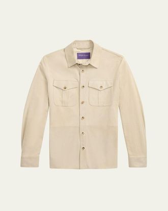 Ralph Lauren Purple Label Mens Suede Overshirt