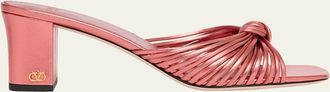 Valentino Garavani 60mm Metallic Nappa Leather Mule Sandals