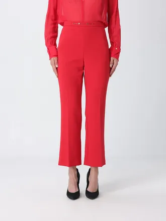 Elisabetta Franchi Pantaloni cropped in cr&ecirc;pe con vestibilit&agrave; slim fit