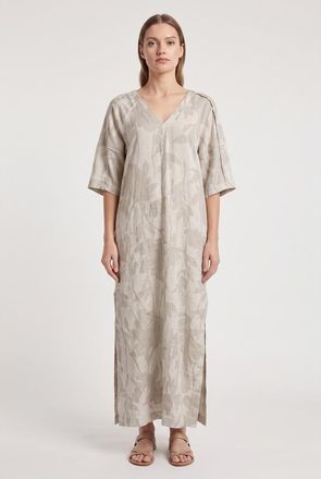 Brunello Cucinelli Natural Linen Relaxed Dress, Size X-Large