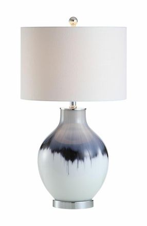 Jonathan Y Designs Mia Glass/Metal LED Table Lamp in Blue/white at Nordstrom