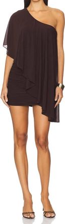 Ronny Kobo Stella One Shouder Mini Dress In Basalt