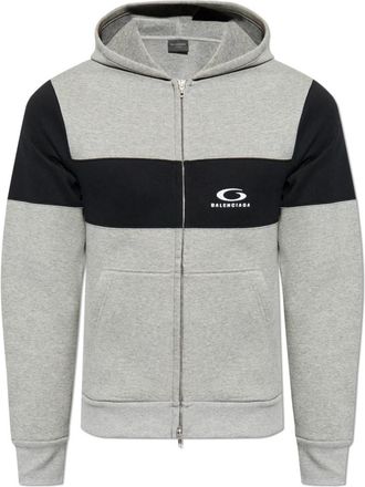 Balenciaga Hoodie - Heren - Vesten met rits - Grijs - L - Katoen - Hoodies & sweatvesten