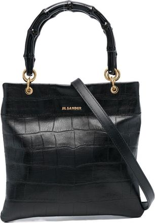 Jil Sander crocodile-effect crossbody bag - women - Calf Leather - One Size - Black