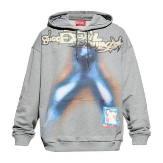 Diesel Hoodies, male, Gray, Size: XL S-Boxt-Hood-V4 Hoodie