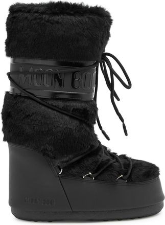 Moon Boot Moon Boot Icon Padded Faux fur Mid-calf Snow Boots - Black - 8-10