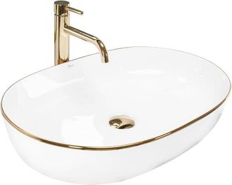 Rea Rea - Lavabo De Sobremesa Cleo Blanco Oro Edge