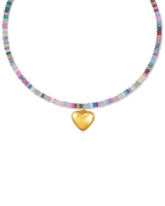 Liv Oliver 18K Plated 32.78 Ct. Tw. Semi Precious Gemstones Necklace