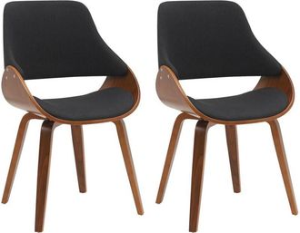 Clp Conjunto 2 Sillas De Comedor Vangale Nogal/negro Tela