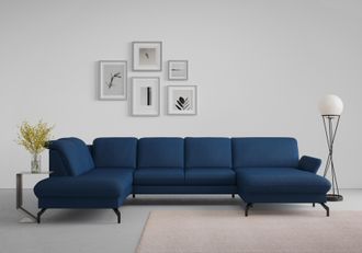 Sit&more Wohnlandschaft »Fashion U-Form« wahlweise mit Kopfteilverstellung, Vorziehsitz, motorisch, Metallfüsse