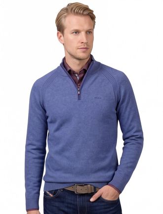 N-Z-A- NEW ZEALAND AUCKLAND NZA blauw katoen effen half zip