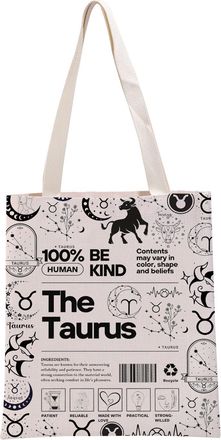 Generic PYOUL Taurus Inspired Gift 100% Human Be Kind The Taurus Tote Bag Astrology Lover Handbag Zodiac Taurus Merch (The Taurus Tote)