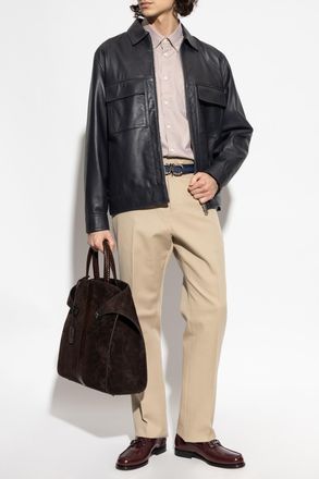 Ferragamo Cotton Trousers, Mens, Beige