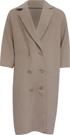 Mansur Gavriel Double-Breasted Coat in Beige Wool