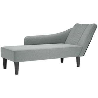 vidaXL Sdraio con Bracciolo Destro in Tessuto Grigio Chiaro - Vidaxl