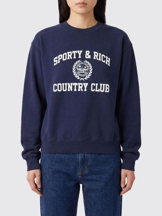 Sporty & Rich Felpa girocollo in cotone con logo College stampato