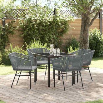 vidaXL Vidaxl - Conjunto De Comedor De Jard&iacute;n 5 Pcs Gris Polirat&aacute;n