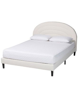 Baxton Studio Pelagia Boucle Upholstered Platform Bed