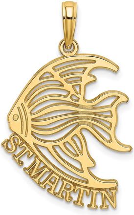 Diamond2Deal 14k Yellow Gold Polished ST. MARTIN Under Angelfish Charm