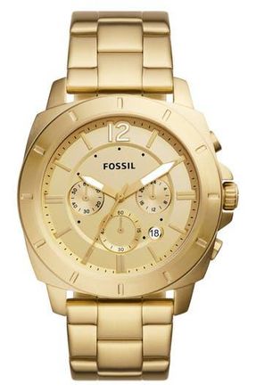 Fossil Privateer Sport Chronograph Quartz Bracelet Watch, 45mm in Gold at Nordstrom Rack