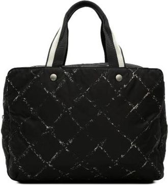 Chanel Pre-owned Vintage Nylon Weekend Bag - Dames - Vintage Weekendtas - Zwart - ONE Size - Nylon - Vintage