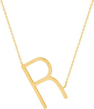 MAX + STONE 14k Yellow Gold Plated Sterling Silver Large Sideways Block Initial Letter
