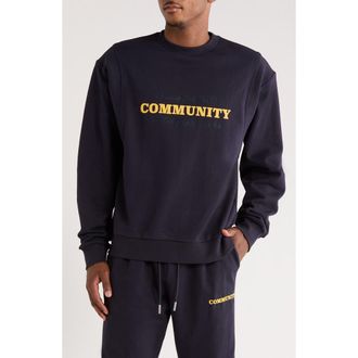 Honor The Gift Track Crew Cotton Graphic Sweatshirt in Navy at Nordstrom Rack, Size Xxx-Large
