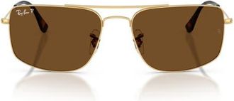 Ray-Ban Explorer 3 56mm Polarized Square Sunglasses in Arista /Polar Brown at Nordstrom