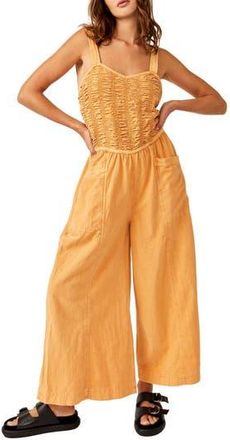 Free People Forever Always Cotton Wide Leg Jumpsuit in Melo Pearl at Nordstrom Rack, Size Large