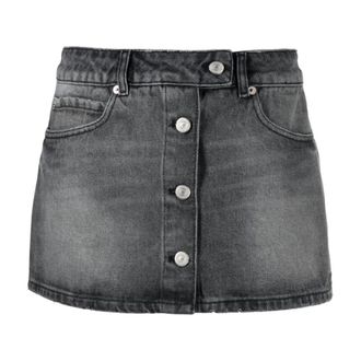 Courr&egrave;ges Falda vaquera trucker - Skirts - Mujer - Gris - S