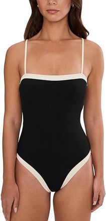 L*Space Tess One-Piece Classic Womens Swimsuits One Piece Black/Cream : LG, Nylon/Spandex