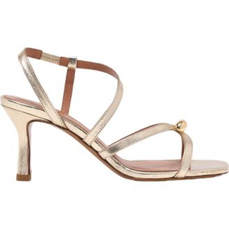 Maje Metallic multi-strap sandals in Light Gold at Nordstrom, Size 40