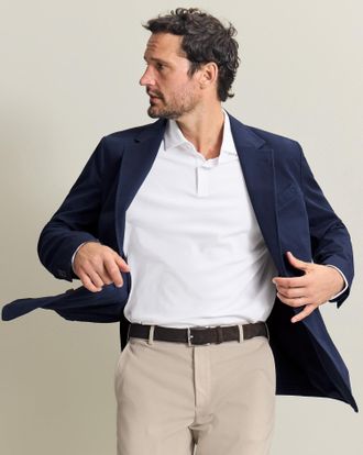 CHARLES TYRWHITT Cotton Stretch Jacket - Navy Size 36R by Charles Tyrwhitt